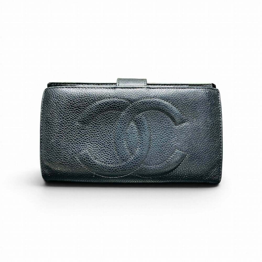 Chanel Coco Mark Bi-fold Wallet, Caviar Leather